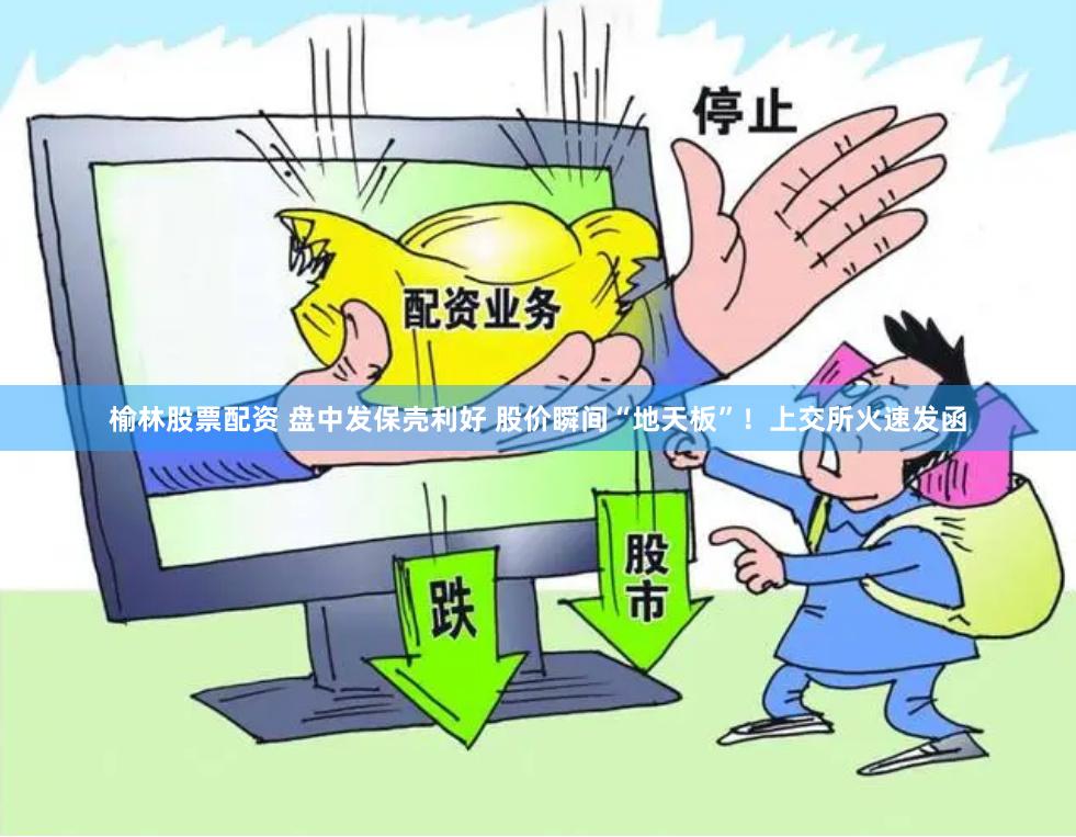 榆林股票配资 盘中发保壳利好 股价瞬间“地天板”！上交所火速发函