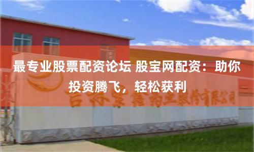 最专业股票配资论坛 股宝网配资：助你投资腾飞，轻松获利