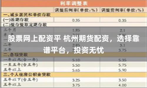 股票网上配资平 杭州期货配资，选择靠谱平台，投资无忧